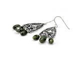 Connemara Marble Sterling Silver 3-Stone Dangle Earrings