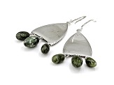 Connemara Marble Sterling Silver 3-Stone Dangle Earrings