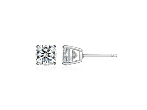 Square Cushion Cut Moissanite Platineve Stud Earrings 2.60ctw DEW