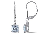 Aquamarine and Diamond 10K White Gold Earrings 1.72ctw
