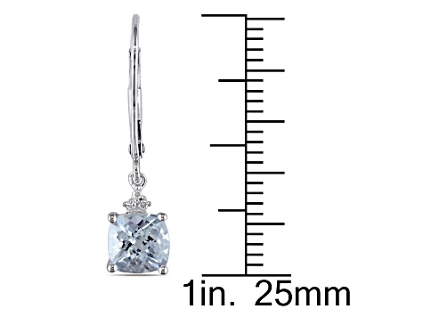 Aquamarine and Diamond 10K White Gold Earrings 1.72ctw