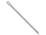 Rhodium Over Sterling Silver Monaco Link Cubic Zirconia Pavé Clasp 7.5-inch Bracelet