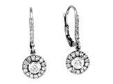 1.45ctw Diamond Leverback Earrings in 14k White Gold