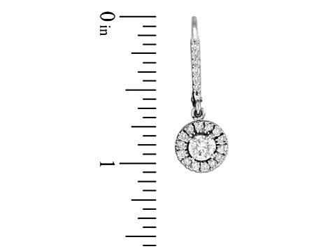 1.45ctw Diamond Leverback Earrings in 14k White Gold