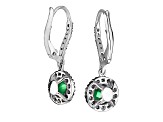 0.52ctw Emerald and Diamond Earrings in 14k White Gold