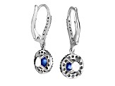 0.52ctw Sapphire and Diamond Earrings in 14k White Gold