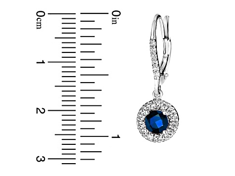 0.52ctw Sapphire and Diamond Earrings in 14k White Gold