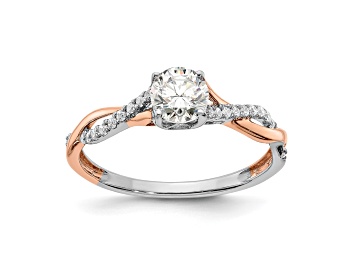 Picture of 14K Two-tone Lab Grown Diamond Twist Design Complete Engagement Ring 0.62ctw