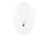 Barse Jewelry Blue Amazonite Gold Tone Virgo Charm Necklace