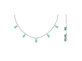 Oval Emerald Sterling Silver Dainty Necklace, 1.40ctw