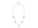 Oval Ruby 14K Yellow Gold Over Sterling Silver Dainty Necklace, 1.50ctw
