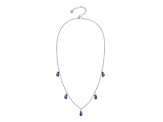 Oval Sapphire Sterling Silver Dainty Necklace, 1.50ctw