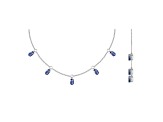 Oval Sapphire Sterling Silver Dainty Necklace, 1.50ctw