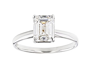 White Lab-Grown Diamond 14k White Gold Solitaire Ring 2.00ct