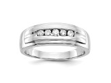 Rhodium Over 14K White Gold Lab Grown Diamond SI1/SI2, G H I, Men's Ring