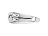 Rhodium Over 14K White Gold Lab Grown Diamond SI1/SI2, G H I, Men's Ring