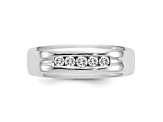 Rhodium Over 14K White Gold Lab Grown Diamond SI1/SI2, G H I, Men's Ring