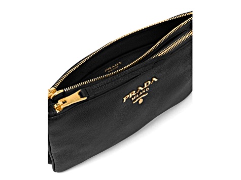 ★PRADA★ 21FW Women's Vitello Gold Logo Zipper Medium Walle Prada Vitello Move Gold Logo Zip Card Wallet Black 1MM268 | eBay