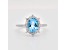 Oval Swiss Blue Topaz and Cubic Zirconia Rhodium Over Sterling Silver Ring
