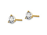 14K Yellow Gold Lab Grown Diamond 1ct. VS/SI GH+, 3 Prong Stud Earrings