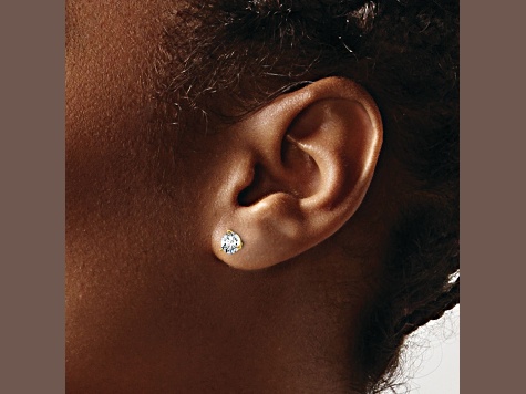 14K Yellow Gold Lab Grown Diamond 1ct. VS/SI GH+, 3 Prong Stud Earrings