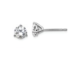 Rhodium Over 14K Gold Lab Grown Diamond 1ct. VS/SI GH+, 3 Prong Stud Earrings