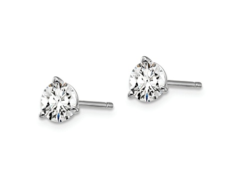 Rhodium Over 14K Gold Lab Grown Diamond 1ct. VS/SI GH+, 3 Prong Stud Earrings