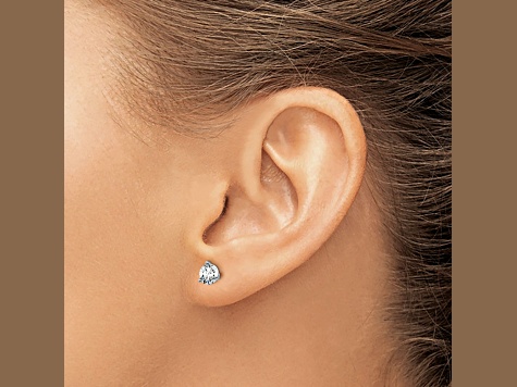 Rhodium Over 14K Gold Lab Grown Diamond 1ct. VS/SI GH+, 3 Prong Stud Earrings