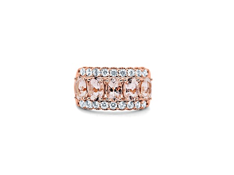 6x4mm Oval Morganite 18K Rose Gold Over Sterling Silver Ring, 2.08ctw