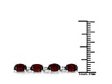 Red Garnet Rhodium Over Sterling Silver Oval Tennis Bracelet 11.22ctw