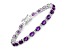 Purple Amethyst Rhodium Over Sterling Silver Oval Tennis Bracelet 7.98ctw