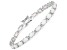 White Opal Rhodium Over Sterling Silver Oval Tennis Bracelet 3.50ctw