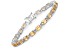Yellow Citrine Rhodium Over Sterling Silver Oval Tennis Bracelet 9.03ctw