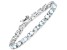 Blue Topaz Rhodium Over Sterling Silver Oval Tennis Bracelet 10.71ctw