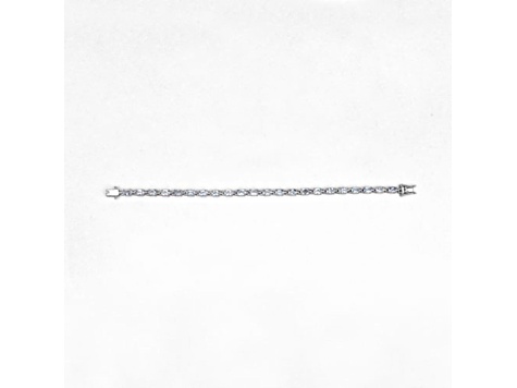 Blue Topaz Rhodium Over Sterling Silver Oval Tennis Bracelet 10.71ctw