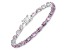 Pink Amethyst Rhodium Over Sterling Silver Oval Tennis Bracelet 8.61ctw