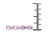 Pink Amethyst Rhodium Over Sterling Silver Oval Tennis Bracelet 8.61ctw