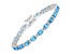 Swiss Blue Topaz Rhodium Over Sterling Silver Oval Tennis Bracelet 10.71ctw