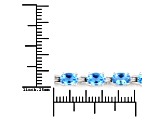 Swiss Blue Topaz Rhodium Over Sterling Silver Oval Tennis Bracelet 10.71ctw
