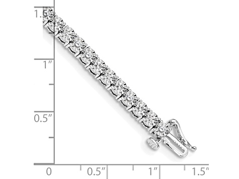 14K White Gold Lab Grown Diamond Illusion Setting Bracelet