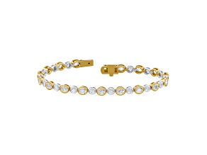White Lab-Grown Diamond EF VVS-VS Rhodium & 18k Yellow Gold Over Sterling Silver Bracelet 4.52ctw