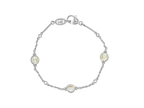 Judith Ripka 3.2ctw Canary Yellow Bella Luce Diamond Simulant Rhodium Over Sterling Silver Bracelet