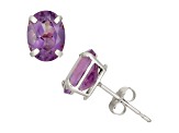 Oval Amethyst 10K White Gold Earrings 2.20ctw