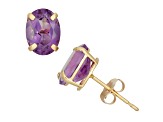 Oval Amethyst 10K Yellow Gold Earrings 2.20ctw