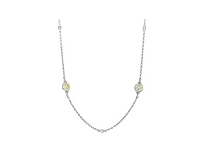Judith Ripka 3ctw Round Canary Yellow Bella Luce Rhodium Over Sterling Silver Station Necklace