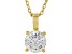 14K Yellow Gold Round IGI Certified Lab Grown Diamond Solitaire Pendant With Chain 1.0ct, F/VS2