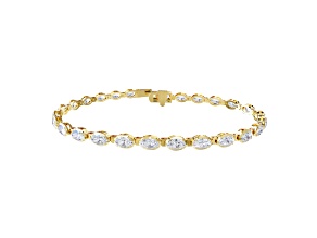White Lab-Grown Diamond EF VVS-VS 14k Yellow Gold Tennis Bracelet 4.80ctw