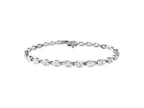 14k White Gold 5ctw Radiant Cut Lab Grown Diamond Tennis Bracelet 7"