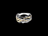 Star Wars™ Fine Jewelry The Dagobah White Diamond Rhodium Over Silver & 10k Yellow Gold Ring 0.15ctw