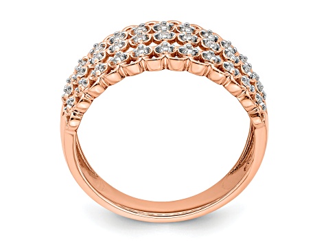 14K Rose Gold Pave Diamond Ring 0.33ctw